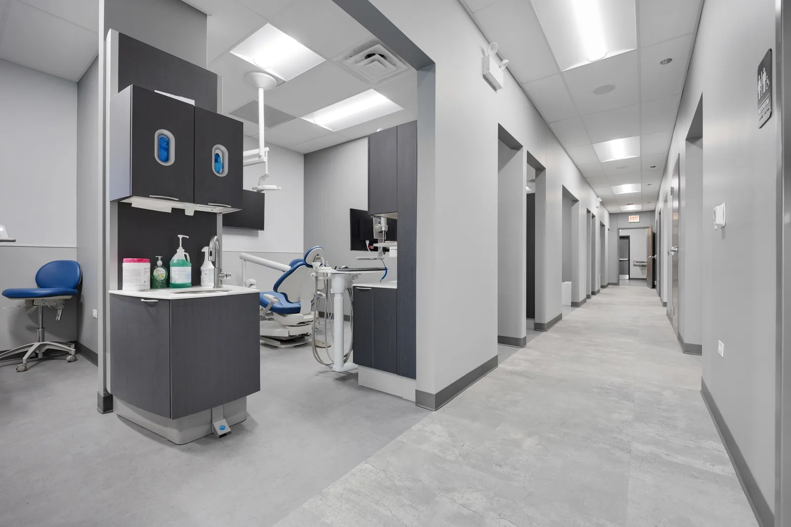 An open treatment bay at NS Family Dental